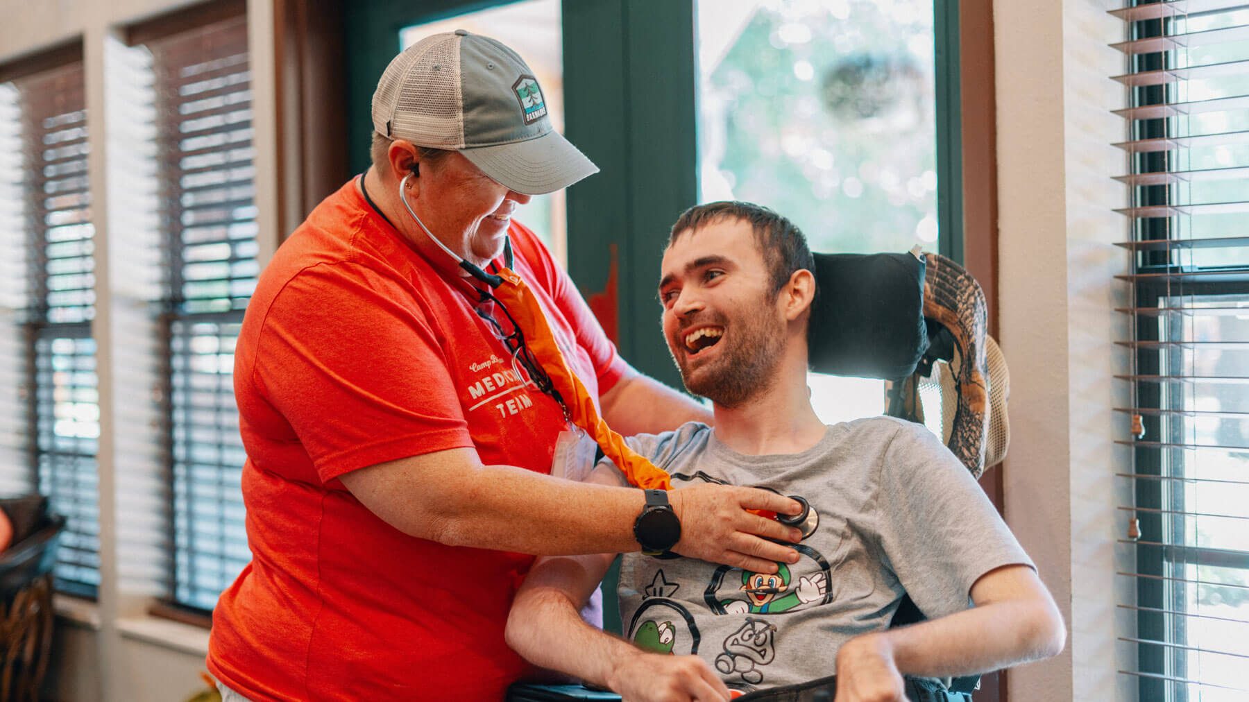 Doctor checking a patient at camp barnabas