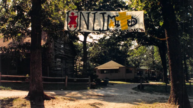 Camp Barnabas sign at the entrance
